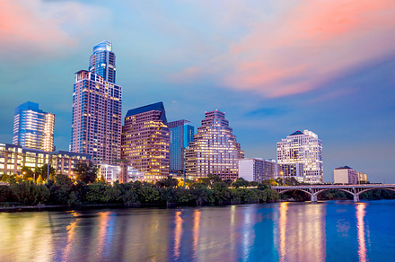 Austin skyline sunset stock photo containing austin and downtown, an Architecture Photo by f11photo