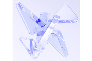 Blue liquid glass triangle plate, a Textures & Material 3D Model by Marozhkastudio