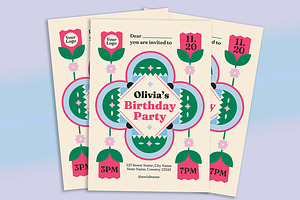 Cute Birthday Party Flyer, a Flyer Template by Gumico Studio.