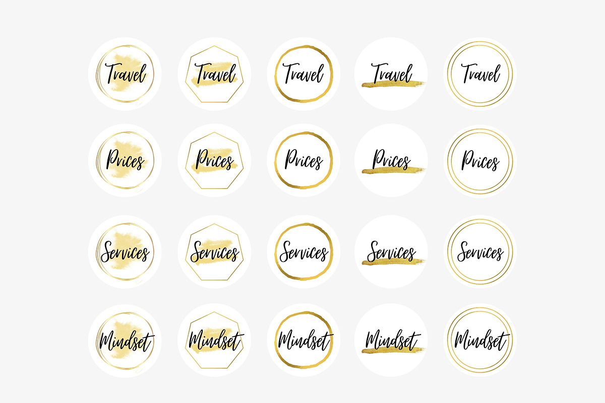 Gold Instagram Highlights Canva, a Graphic by DeeBeeDesign (Photo 2 of 7)