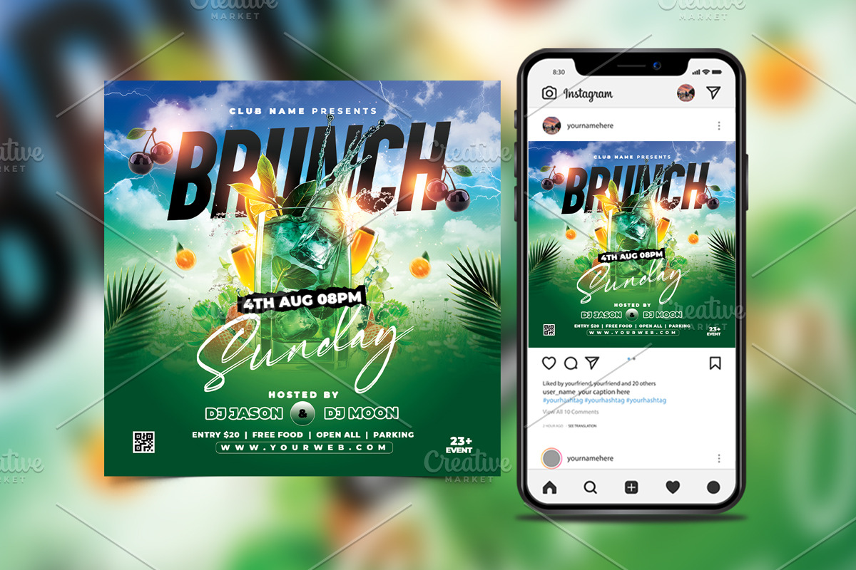 Brunch Flyer Template, a Flyer Template by StarPixles11 (Photo 2 of 3)