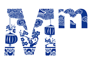 Alphabet design in Oriental style, a Symbol Font by PonDeArt (Thumbnail 2 of 2)