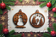 Christmas Laser Cut Ornament Bundle, a Graphic by musafir_fashion (Thumbnail 1 of 16)