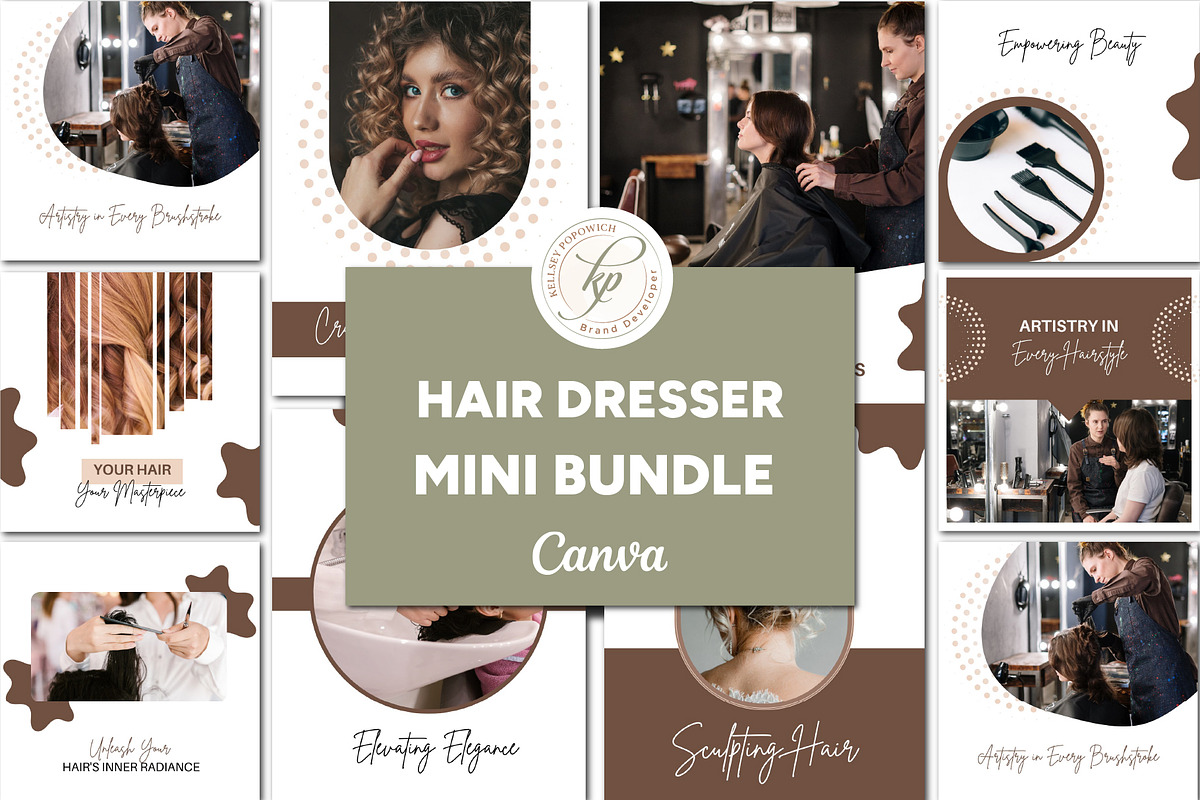 Hair Salon Marketing Bundle, a Social Media Template by Branding by Kellsey (Photo 1 of 6)