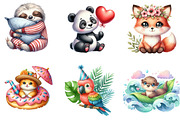Cute Animal Clipart Sticker, PNG 4S-, an Illustration by DreamArtGraphic (Thumbnail 3 of 4)