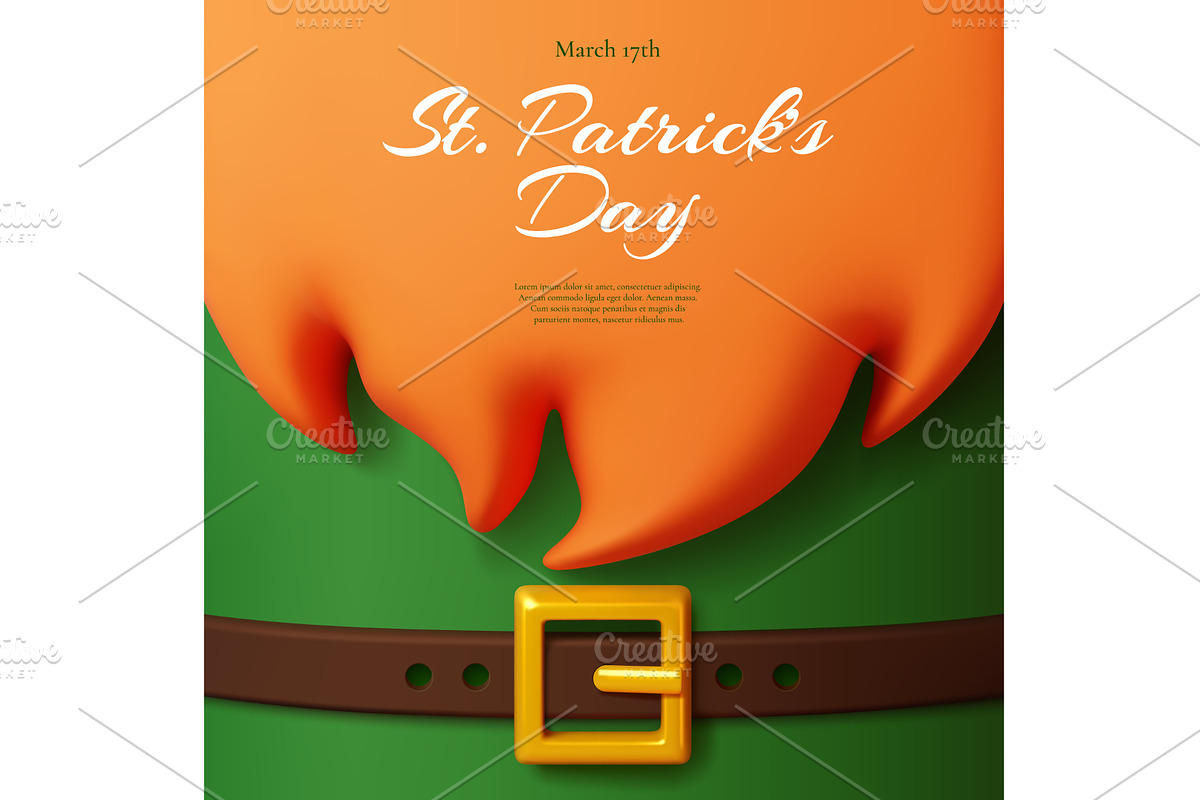 St Patrick party flyer invitation, a Seasonal Illustration by Buch&Bee