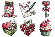 Whimsical Valentines Day Clipart, an Illustration by Daily.Designs (Thumbnail 6 of 7)