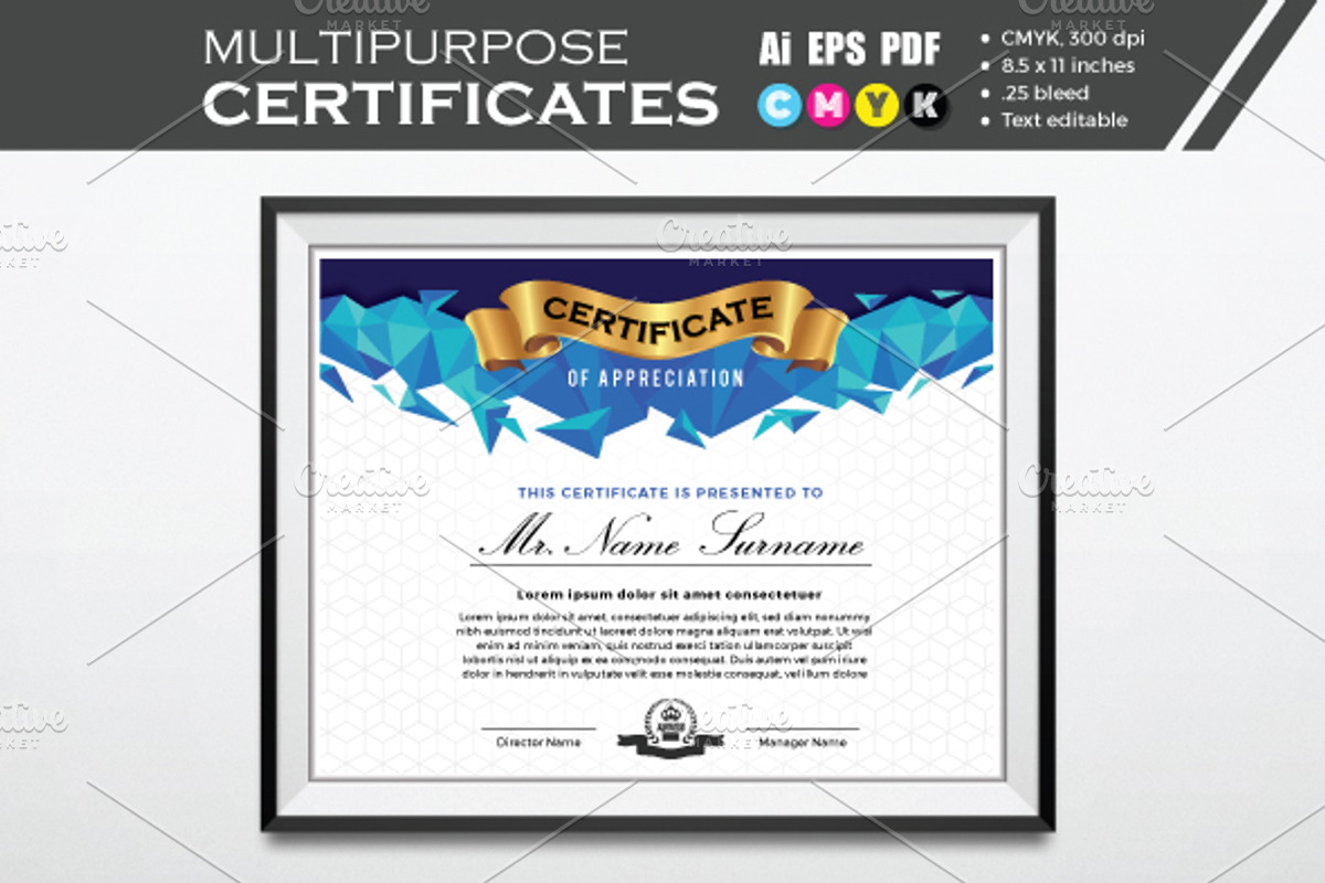 Multipurpose certificate template, a Stationery Template by Raftel (Photo 2 of 2)