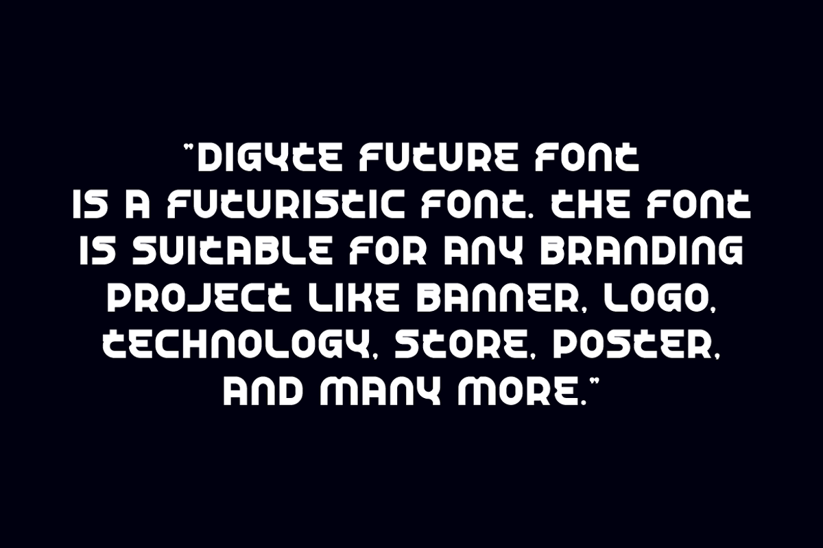 Digyte Future - Digital Space Font, a Sans Serif Font by QR Design Studio (Photo 6 of 7)