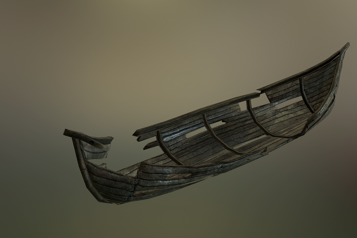 Old Wooden Boat, a Cars & Vehicle 3D Model by Game-Ready Studio (Photo 4 of 5)