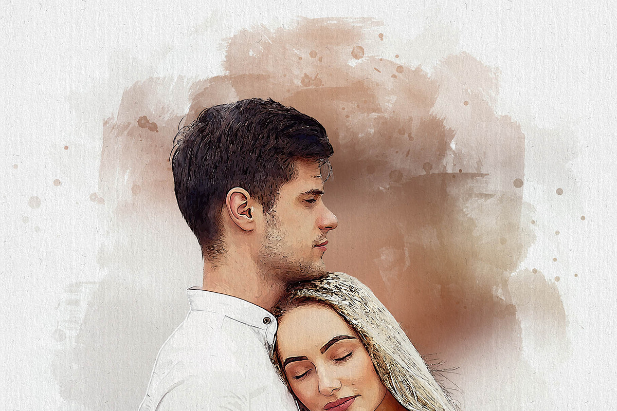 Dreamy Couple Watercolors Effect, an Action Add-On by MRI STUDIO (Photo 19 of 21)