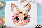 Crochet Glitter Easter Bunny PNG, an Illustration by DreamCafeArt (Thumbnail 1 of 6)