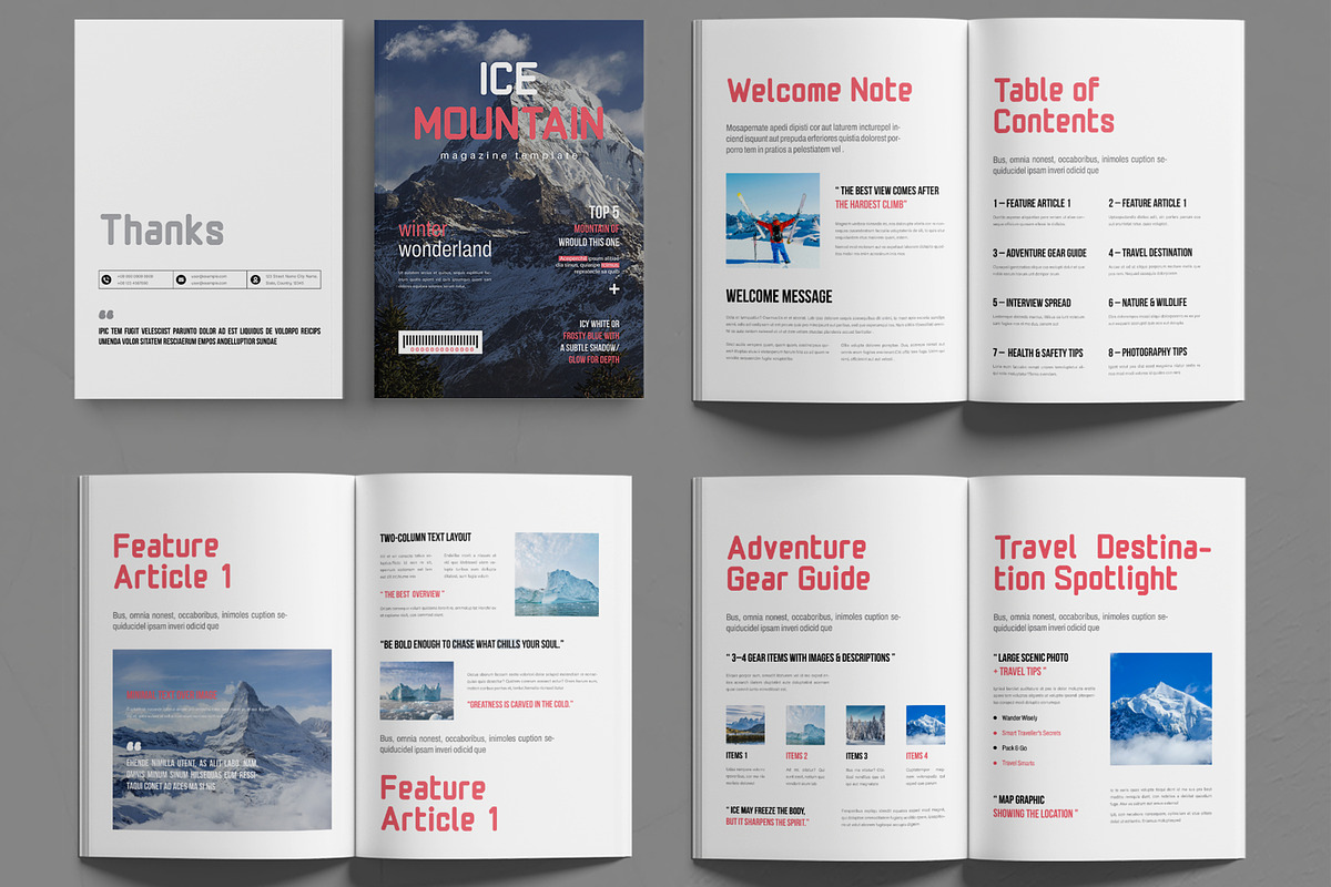 Ice Mountain Magazine Design preview 2
