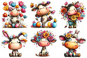 Watercolor Easter Funny Cow Clipart, an Illustration by Daily.Designs (Thumbnail 7 of 7)