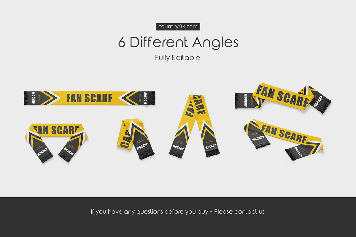 Fan Scarf Mockup Set, an Apparel Mockup by Country4k (Photo 4 of 4)