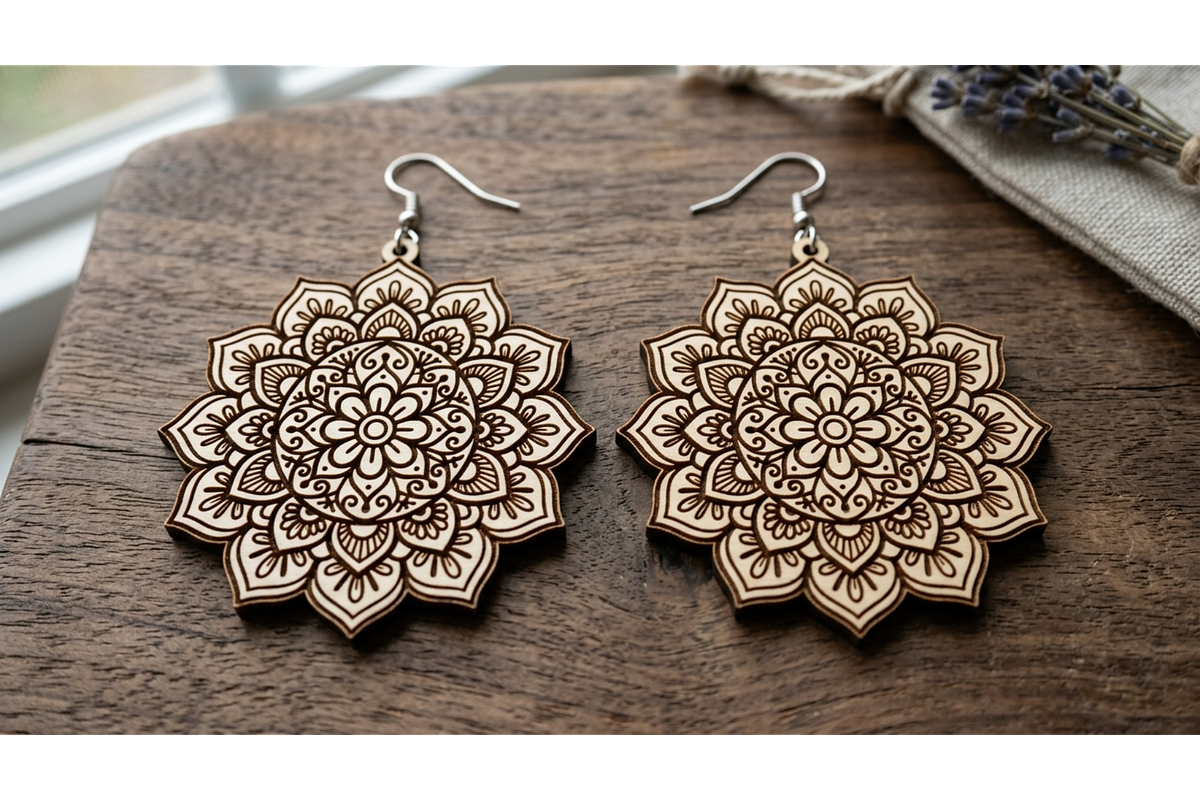 Mandala Earring Vector, an Object Graphic by hafijul (Photo 9 of 11)
