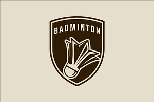 shuttlecock of badminton emblem logo, a Branding & Logo Template by zyxroun shop