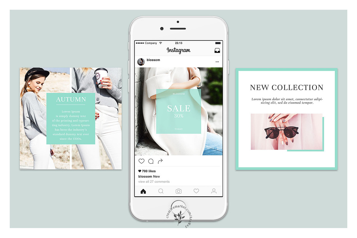 Instagram / Fashion Social Pack, a Social Media Template by Blossom (Photo 2 of 6)