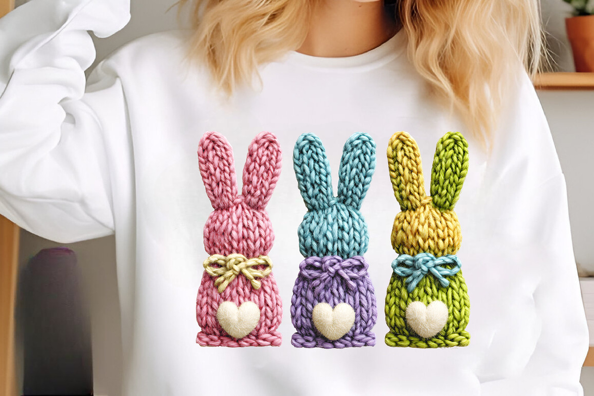 Happy Easter Bunny Png Faux Yarn, an Illustration by SinaCreation (Photo 2 of 7)