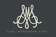 Baroque Curl Monogram Font TTF Web, a Font by HERRINGTON DESIGN (Thumbnail 1 of 2)