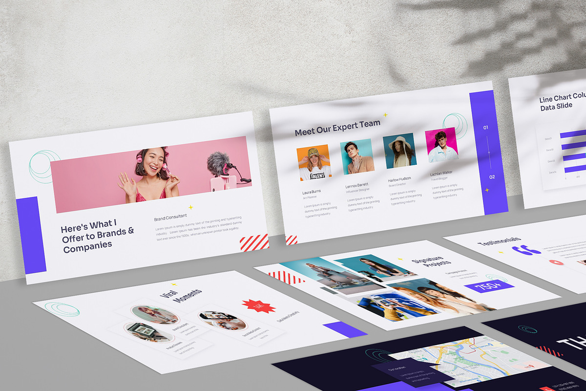Influencer Google Slides Template, a Social Media Template by New Coral Design (Photo 6 of 6)