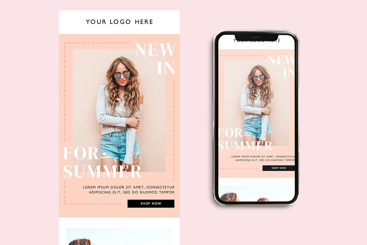 Fashion Ecommerce Email Template PSD, an Email Template by KikiBunnyCreative (Photo 5 of 7)