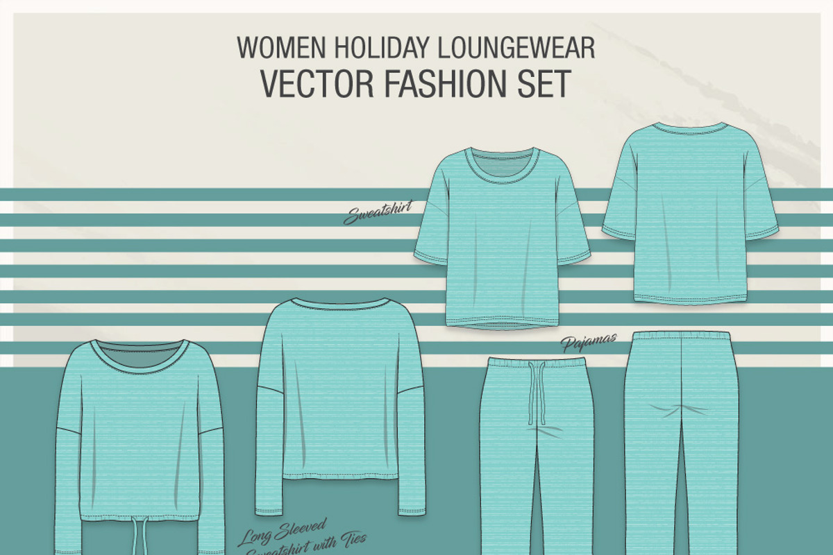 Women Holidays Loungewear Set, an Illustration by VECFASHION