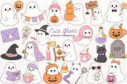 Halloween Ghost Clipart Spooky Boo, a Seasonal Illustration by SugarCloudStudioArt (Thumbnail 1 of 6)
