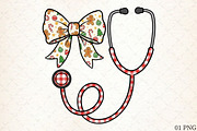 Christmas Nurse Bow Png, an Illustration by Libby Wishes (Thumbnail 1 of 6)