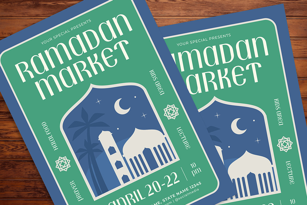 Minimalist Ramadan Market Flyer, a Flyer Template by Gumico Studio. (Photo 3 of 3)