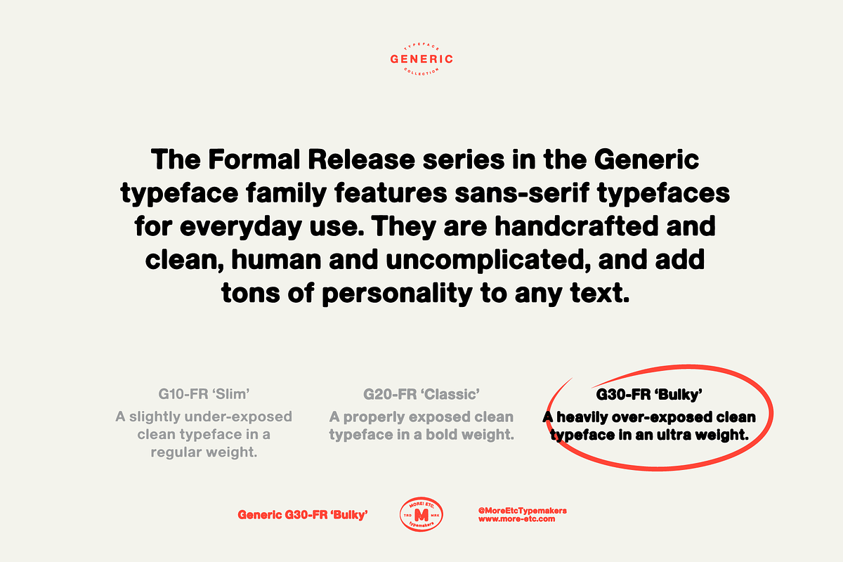 Generic G30-FR 'Bulky', a Sans Serif Font by More Etc. Studios (Photo 8 of 8)