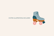 Retro Roller Skates Seamless Pattern, a Pattern Graphic by HonestiesPrintS (Thumbnail 2 of 4)