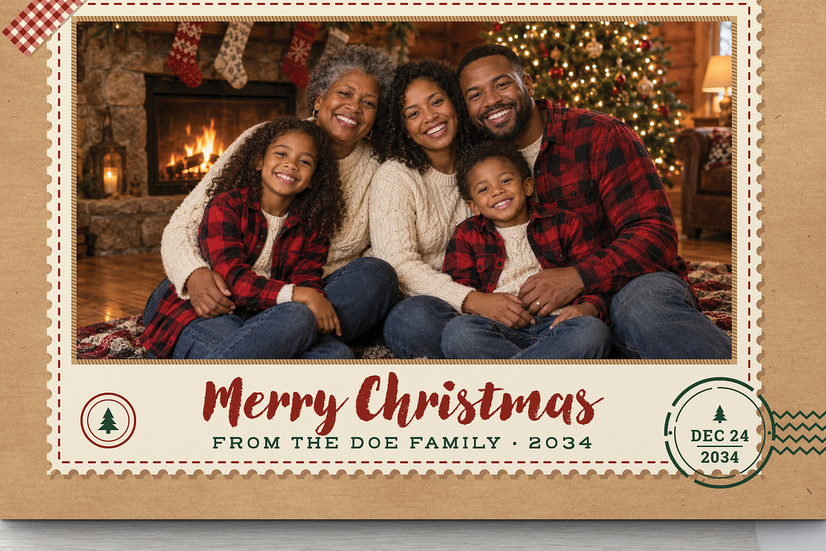 Rustic Christmas Photo Postcard, a Card Template by BrandPacks (Photo 4 of 6)