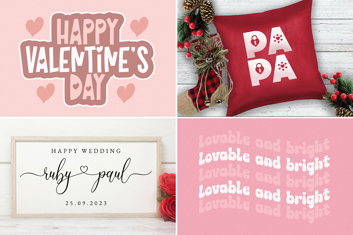Heart Font Bundle | 8 Love Fonts, a Script Font by Airotype (Photo 4 of 5)