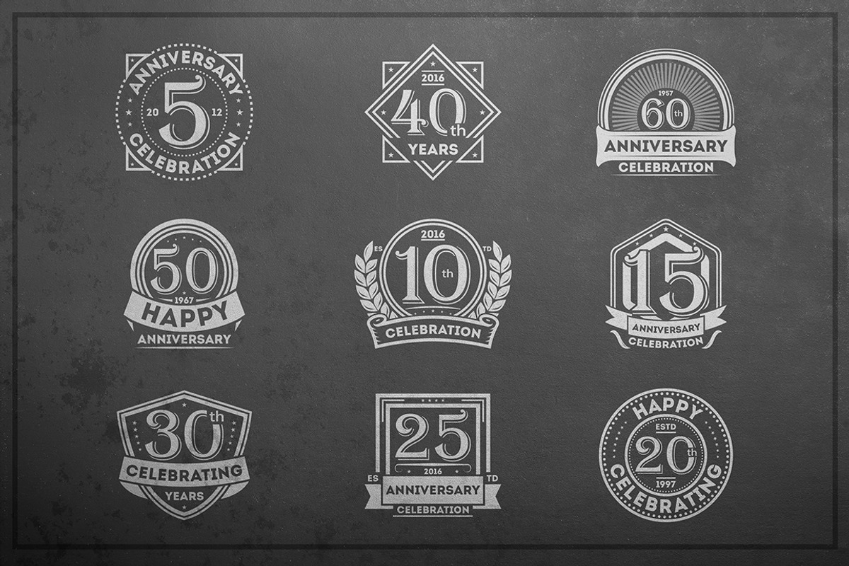 Anniversary logo kit, a Branding & Logo Template by Alfazet Chronicles (Photo 13 of 13)