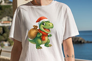 Cute Christmas Dinosaur Sublimation, an Illustration by SVGArt (Thumbnail 5 of 8)