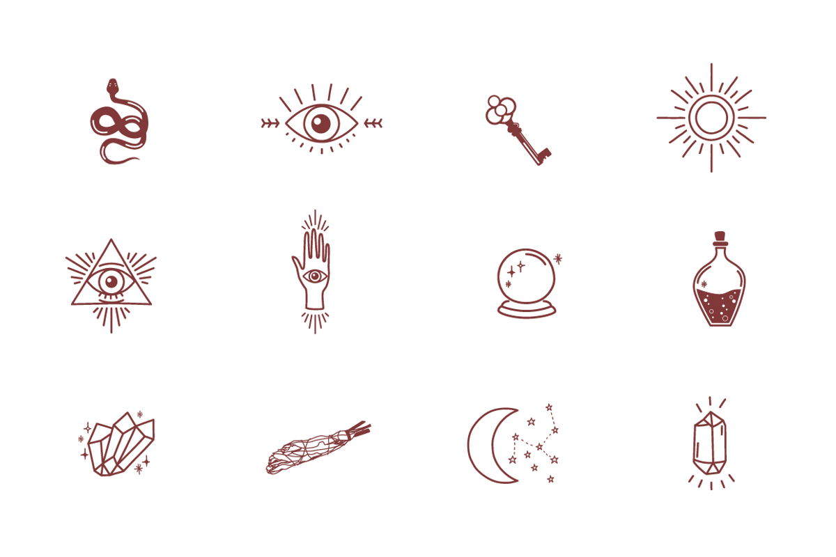 Mystical + Magic Icon Set + Patterns, a Graphic by kittyShark Creative (Photo 2 of 6)