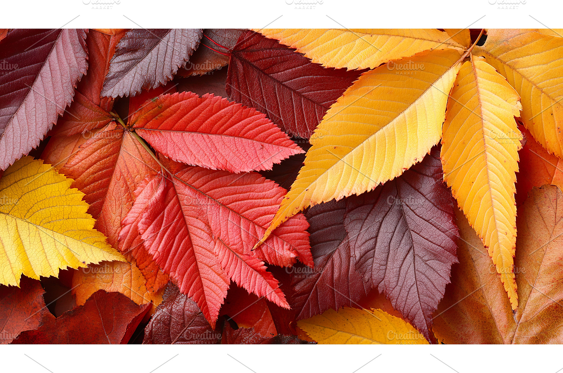 Vibrant autumn leaves in red, yellow, a Nature Photo by Lermont51
