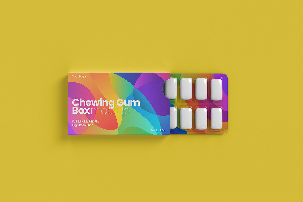 Chewing Gum Box Mockup, a Packaging Mockup by Graphicboom (Photo 4 of 5)