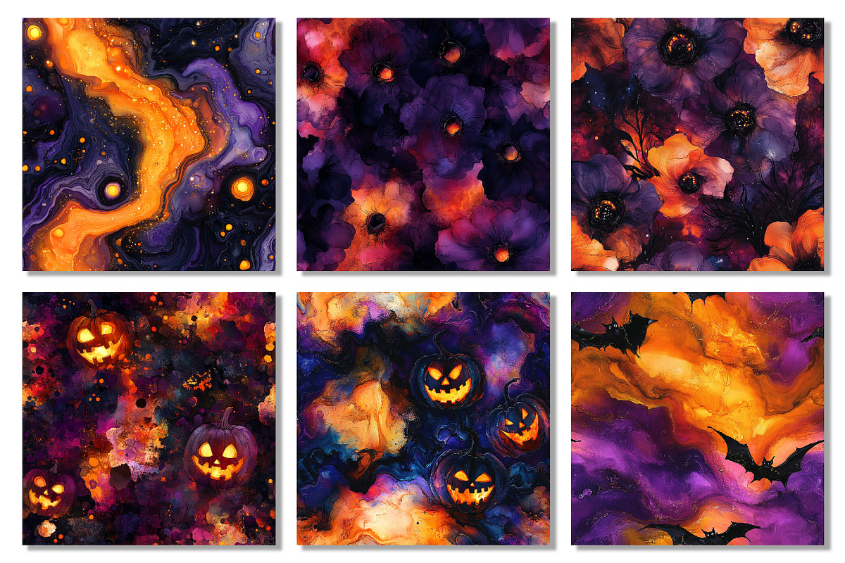 Spooky Halloween Ink Digital Paper, a Texture Graphic by Dream Creation (Photo 3 of 7)
