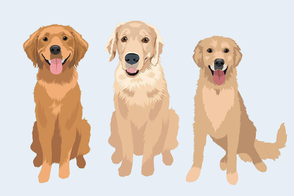 Golden Retriever Vector Clip Art, an Illustration by Putnam Road Art (Photo 2 of 3)
