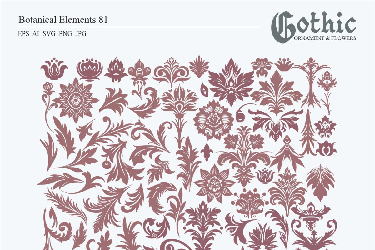 Gothic Ornament and Flowers, a Pattern Graphic by Collection by VY (Photo 2 of 11)
