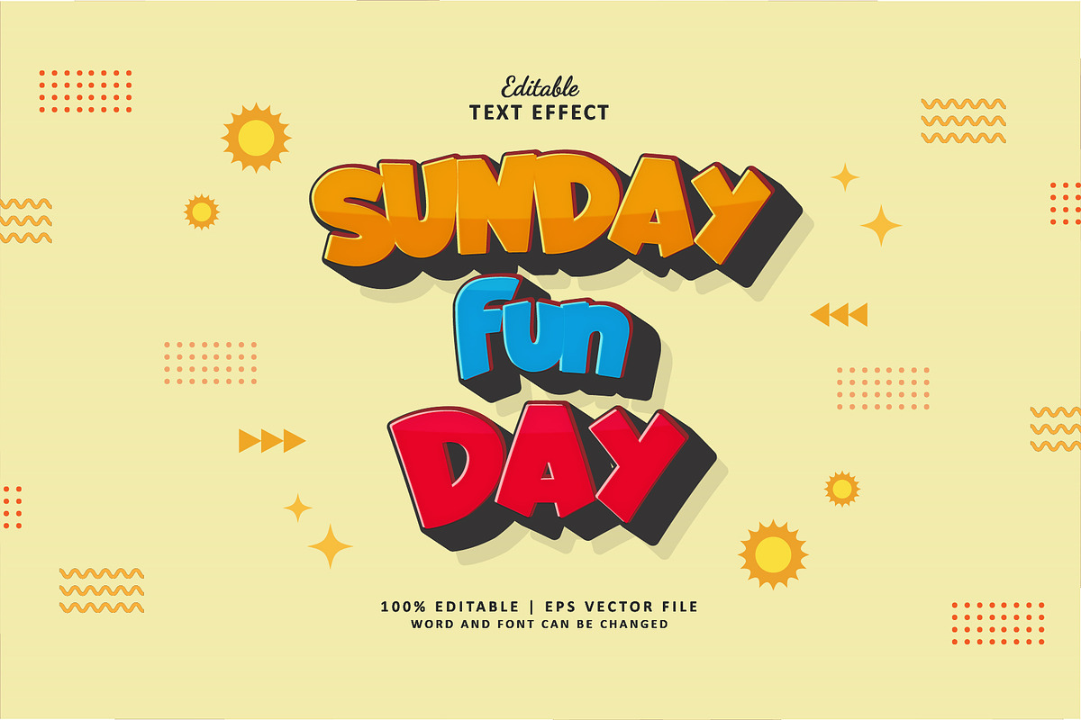 Text Effect Sunday Fun Day, a Layer Style Add-On by Navy Graphic