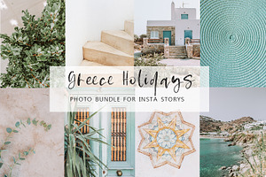 Greece holidays photo bundle stock
