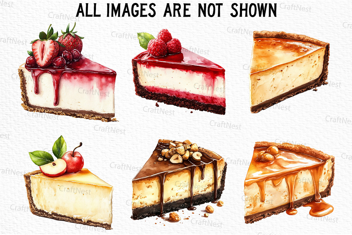 Cheesecake Watercolor Clipart, an Illustration by Craft Nest (Photo 5 of 6)