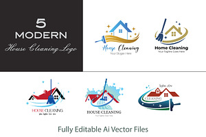 Cleaning Service Logo Collection, a Branding & Logo Template by YUDesignStore