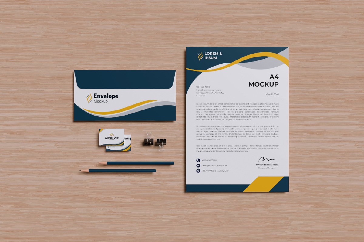 Stationery Mockup Bundle Set, an Advertising Mockup by Rielismee (Photo 2 of 5)