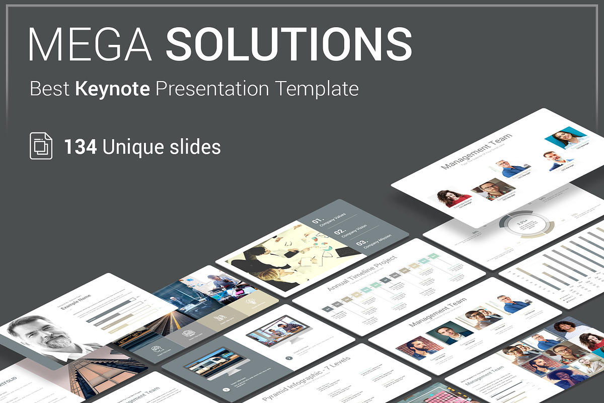 Mega Solutions Keynote Template, a Presentation Template by SlideOne