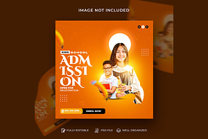 School Admission Social Media Post, a Social Media Template by Design Fly