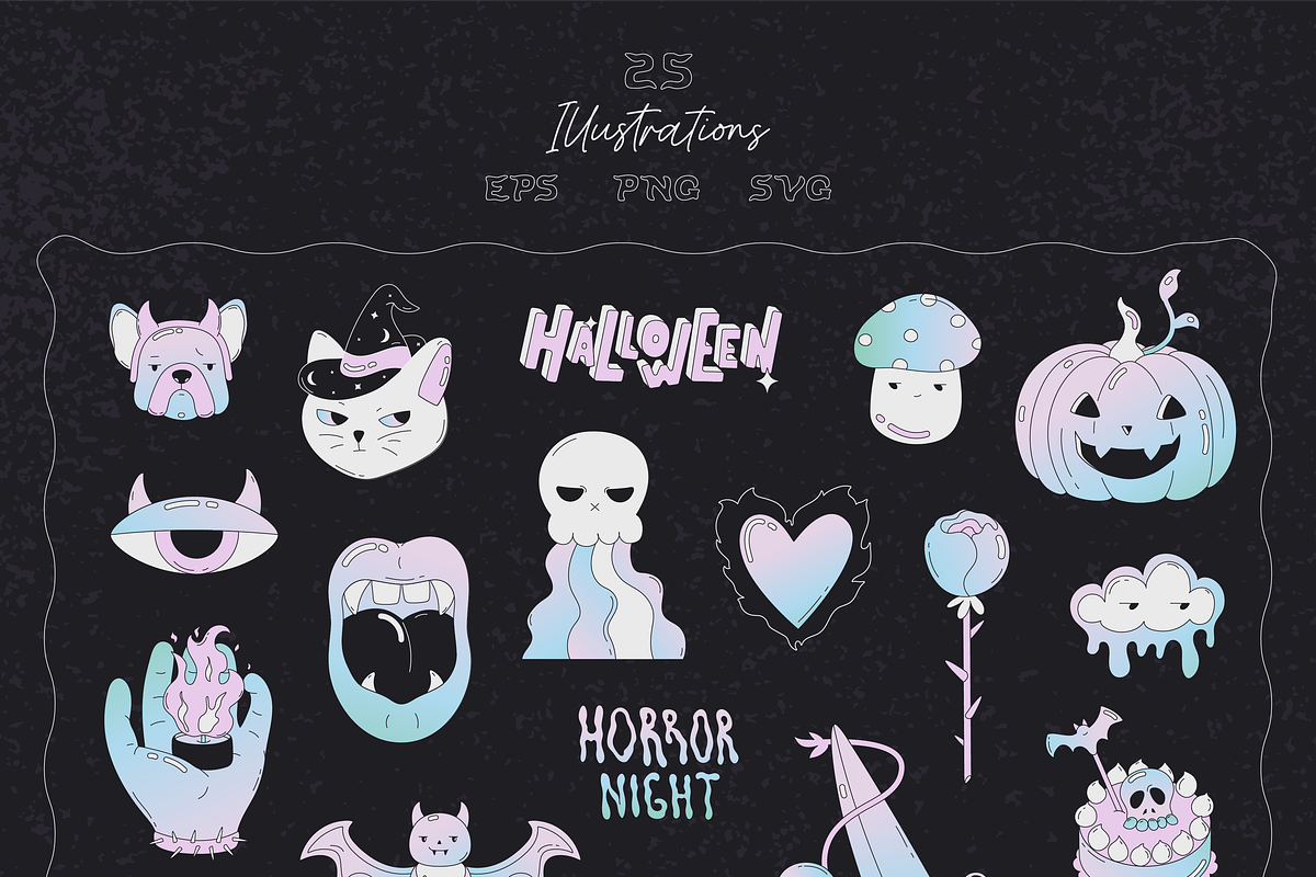 Cute Creepy Halloween Graphics, an Object Graphic by Animoon (Photo 4 of 14)